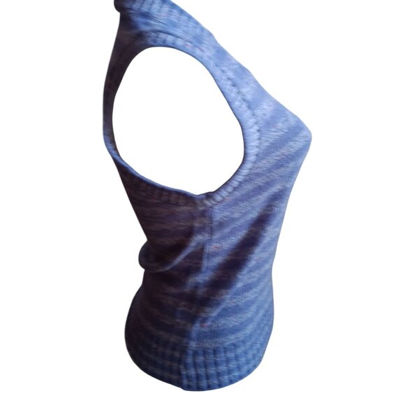 Vintage Medium 70's Teasers Blue Knitted Sleeveless Sweater Vest V-Neck Womens - Picture 5 of 6